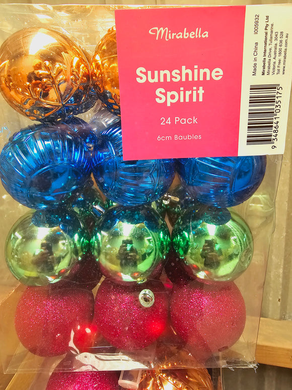 Festive Bauble Set 24pc - Assorted