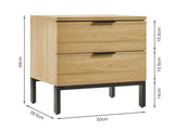 Ocala Wooden Bedside Table - Oak