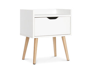 Tomi Bedside Table Nightstand - White