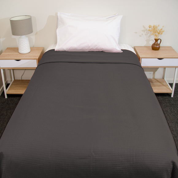 Siena Single Bedspread - Charcoal