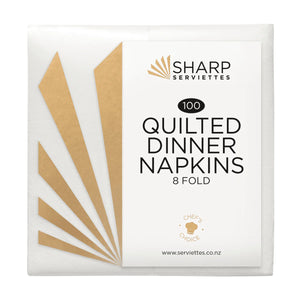 Sharp Quilted 2 Ply Dinner Napkin Redifold White 100's PACK