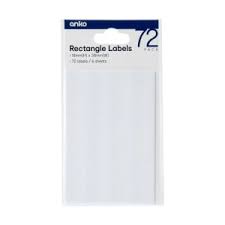 72PC Rectangle Labels