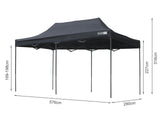 ToughOut Breeze Gazebo 3x6m - Black